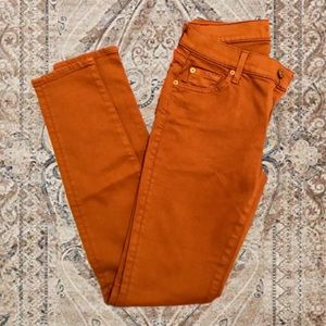 7 For All Mankind Skinny Jeans Tan/Cognac